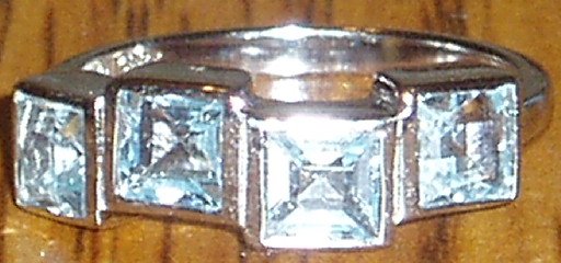 Italian Made .925 Sterling Silver Topaz Ring Size 6