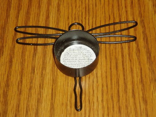 Black Metal Dragonfly Tealight Candle Holder