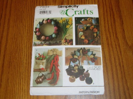 Simplicity Crafts Uncut Home Decor Pattern Fruit Gourds Chili Peppers