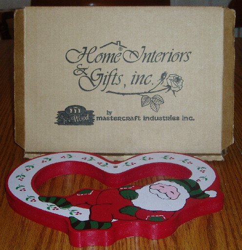 Home Interiors Santa/Bunny Heart Shape 2 Sided Plaque