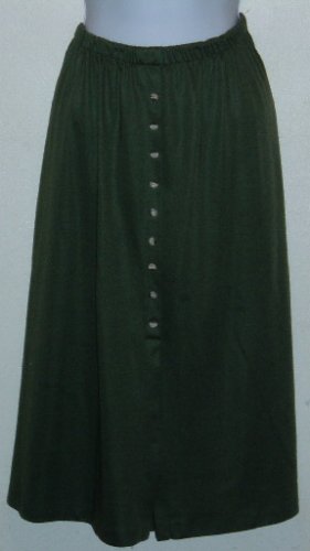 Olive Green Faux Button Front Skirt Size 18 1X
