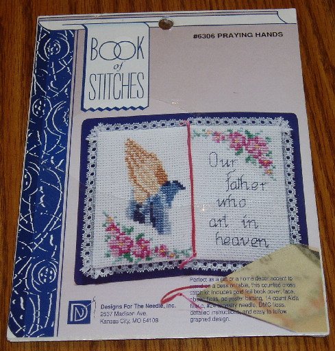 Designs For Needle Book of Stitches Praying Hands Kit
