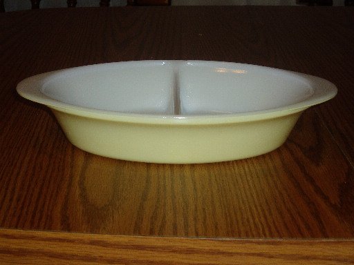 Vintage Glasbake Yellow Divided Vegetable/Baking Dish