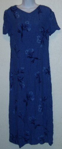 Talbot's Size 8 Purple/Blue Floral Dress Short Sleeve