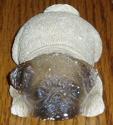 Sandicast Sleeping Pug/Dog Figurine Fawn Sandra Brue