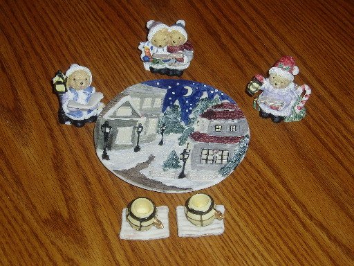 Bear Carolers Miniature Tea Set Holiday/Christmas Decor