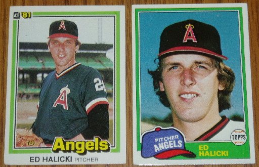 Lot of 2 Ed Halicki Angels Cards Donruss & Topps MLB