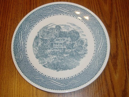 Taylor Smith & Taylor Currier & Ives Dinner Plate Blue