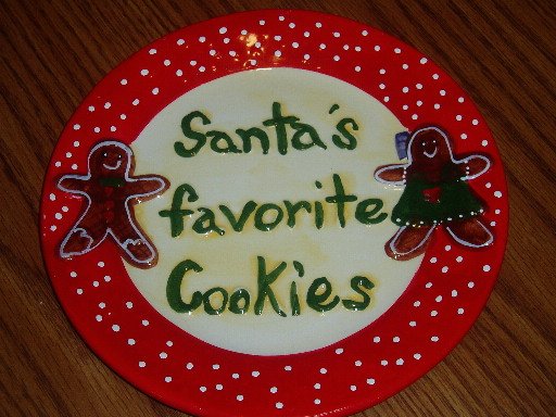 Ceramic Plate with Box Santa's Favorite Cookies Holiday