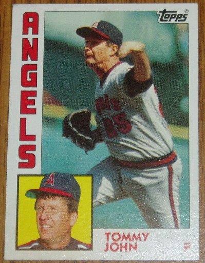 1984 MLB Topps Card #415 Tommy John California Angels
