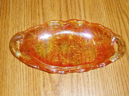 Indiana Glass Carnival Relish Dish Lily Pons Pattern