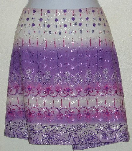 Exact Change Junior's Size 9 Purple Embroidered Skirt