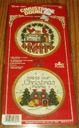 Christmas Cross Stitch Pair Kit From Vogart Crafts