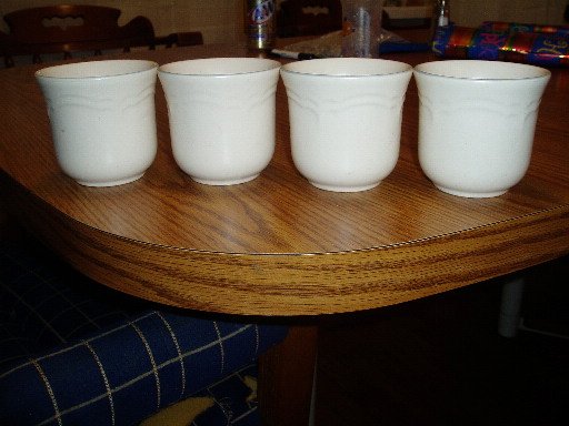 Set of 4 Pfaltzgraff Mugs Gray Band Pattern