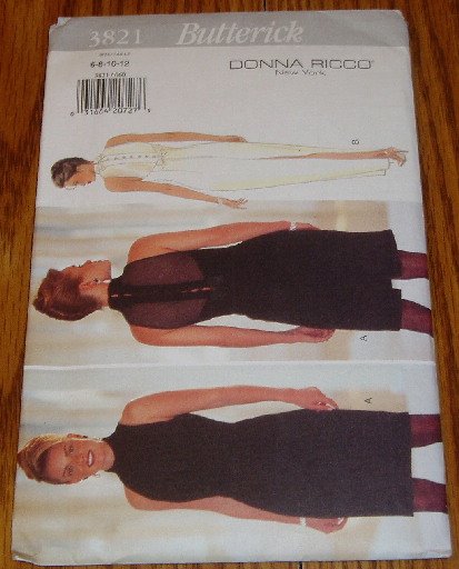 Butterick Donna Ricco Evening Dress Pattern Uncut 6-12