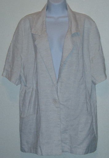 Joanna Tan Jacket Blazer Short Sleeve Size XL
