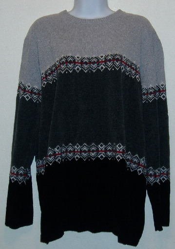 Karen Scott Gray and Black Chenille Sweater Size XL