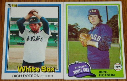 Lot of 2 Rich Dotson White Sox Cards Donruss Topps MLB