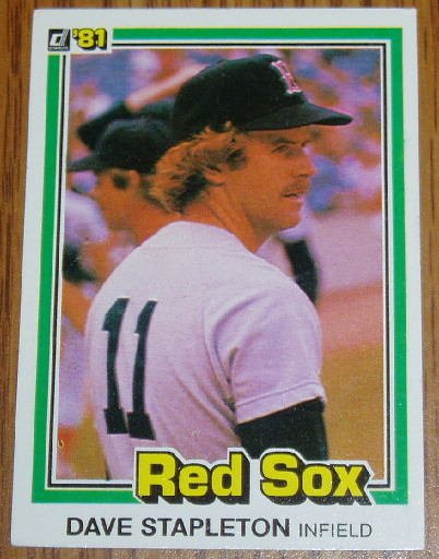 1981 MLB Donruss Dave Stapleton Card #544 Red Sox