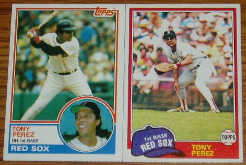 Lot of 2 MLB Topps Tony Perez Cards #575 715 1981 1983