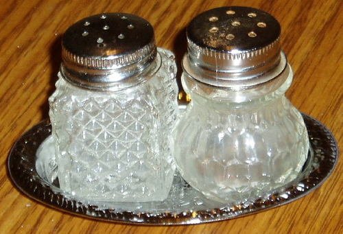 Glass Miniature Individual Salt Pepper Shakers With Tray