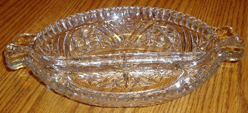 Anchor Hocking Thousand Line Stars Bars Divided Relish