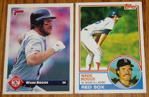 Wade Boggs Topps 1983 RC #498 and 1992 Donruss #619