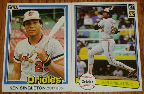 Lot of 2 MLB Donruss Ken Singleton Cards #115 105