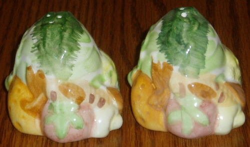 Garden Fresh Vegetable Ceramic Salt Pepper Shakers