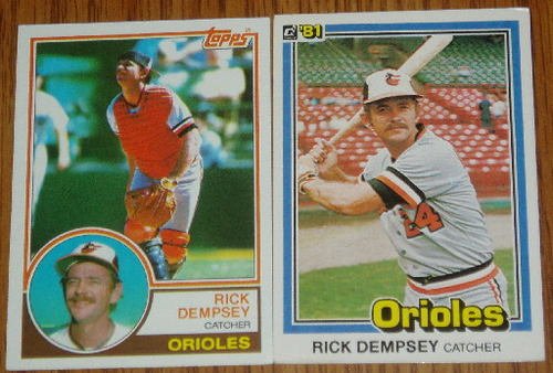 Lot of 2 Rick Dempsey Orioles Cards Donruss & Topps MLB
