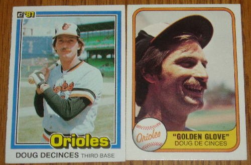 MLB Doug DeCinces Card Lot Fleer Donruss 1981 Orioles