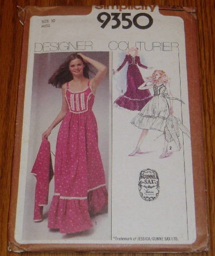 1979 Simplicity Gunne Sax Sundress Pattern Uncut Sz. 10
