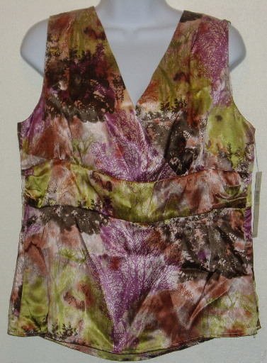 NWT Amanda Smith Multi-Color Sleeveless Blouse Size 12