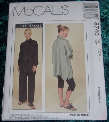 McCall's Lida Baday Shirt Pants Uncut Pattern #8740 Sz 4 6 8