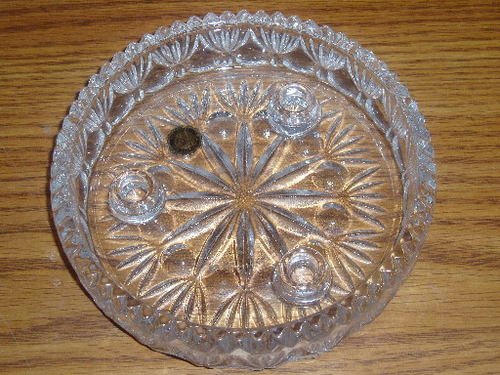 Princess House 24% Lead Crystal 3 Taper Candle Holder