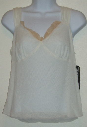 NWT NY City Design Co.White/Tan Nylon Tank Top Size L