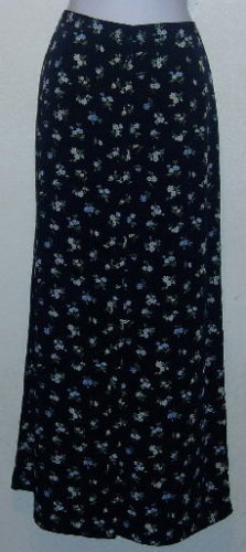 Gap Skirt Navy Blue w/Blue Floral Print Size 6