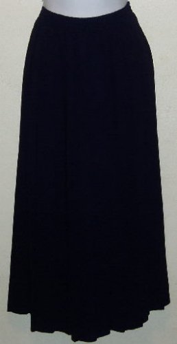 Tan Jay Navy Blue Pleated Career Skirt Size 16