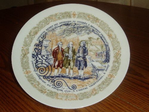 D'Arceau Limoges Ben Franklin John Adams Collector Plate