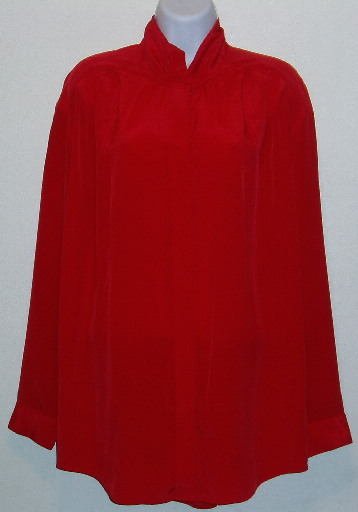 Leslie Fay Red Long Sleeve Career Blouse/Shirt Size 14