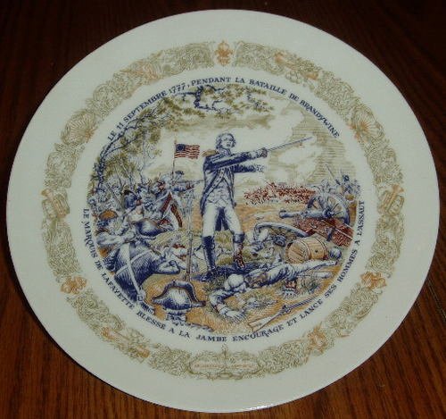 1974 D'Arceau Limoges Lafayette Battle Brandywine Plate