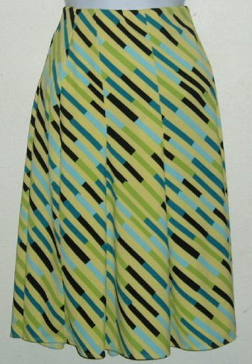 NWT Valerie Stevens Yellow Diagonal Stripe Skirt Size S