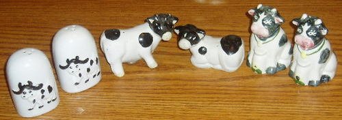 Lot of 3 Cow Salt and Pepper Shaker Sets