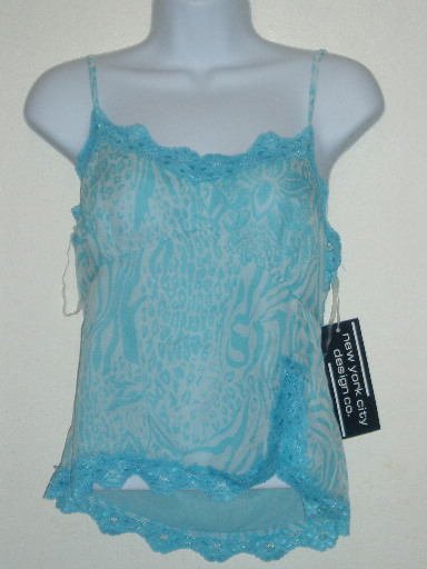 NWT New York City Design Co Blue Camisol Tank Top Sz S