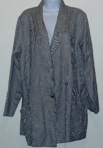 Roaman's Black/White Checked Blazer/Jacket Sz 26/28 2X