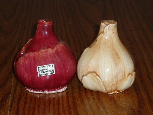 Dept. 56 Red & Yellow Onion Salt/Pepper Shakers Garden