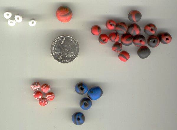 Color Mix of 29 Handcrafted Poly Clay Beads - AsilisArt