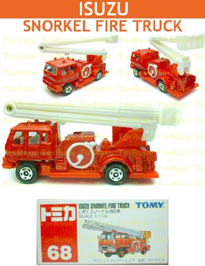 Tomy Tomica Diecast : #68 Isuzu Snorkel Fire Truck