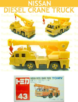 Tomy Tomica Diecast : #43 Nissan Diesel Crane Truck (Old Edition)