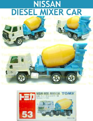Tomy Tomica Diecast : #53 Nissan Diesel Mixer Car (Old Edition)
